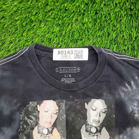 Aaliyah Cropped Shirt Womens Large 21x18 Black Pop - Picture 8 of 11